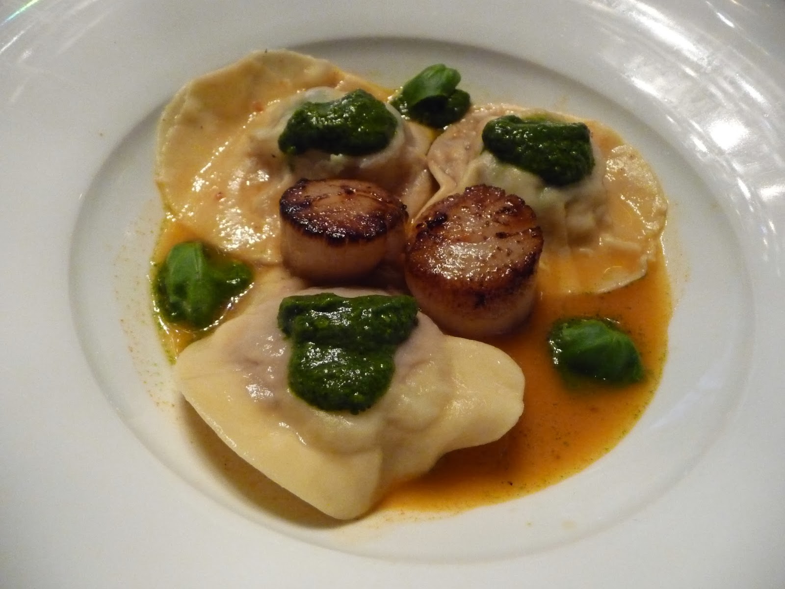 My World of Travel and Food Scallop ravioli, pan roasted scallops