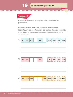 Apoyo Primaria Desafíos Matemáticos 2do Grado Bloque 2 Lección 19 El número perdido