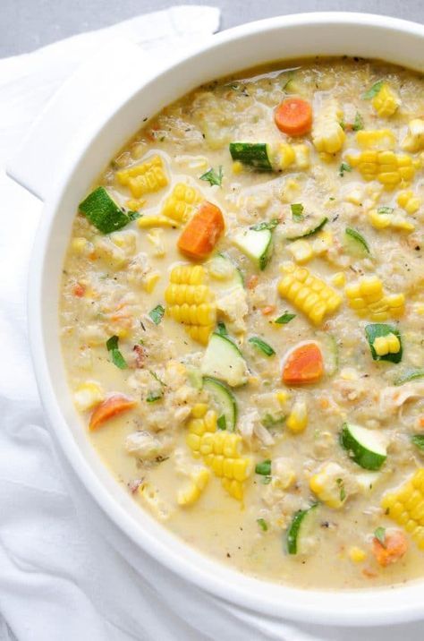 Healthy corn and zucchini chowder - Food Favorie