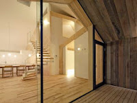 Sapporo Wooden House Design with a Timber Exterior and an Interior Divided By a Series of Wooden