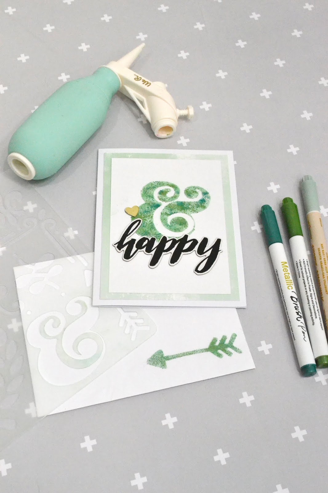 Aly Dosdall make an easy handmade card with the marker airbrush craft video tutorial