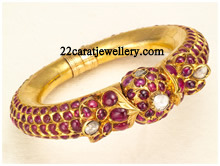 deres blåhval Nysgerrighed Kundan Necklace with Aravanki and Bangle - Jewellery Designs