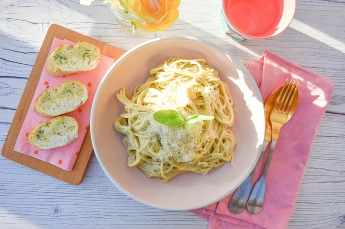Creamy Lemon Basil Spaghetti