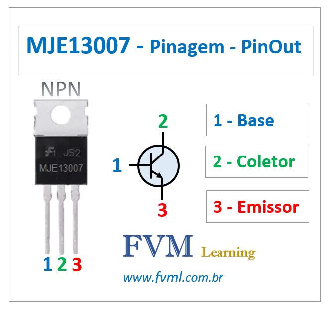 Datasheet Pinagem Transistor Bipolar NPN MJE13007 / 13007