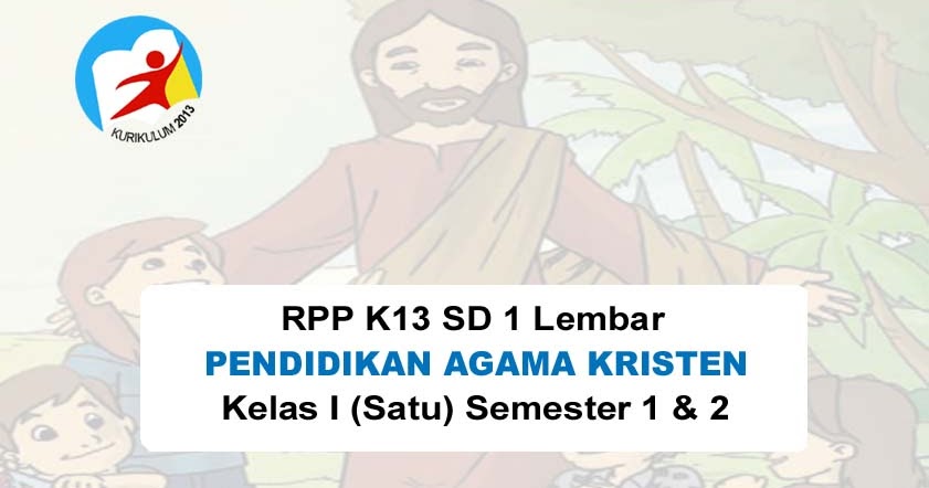RPP 1 Lembar Pendidikan Agama Kristen SD Kelas 1