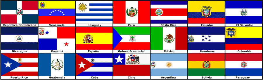 Español divertido: Países hispanohablantes y sus banderas