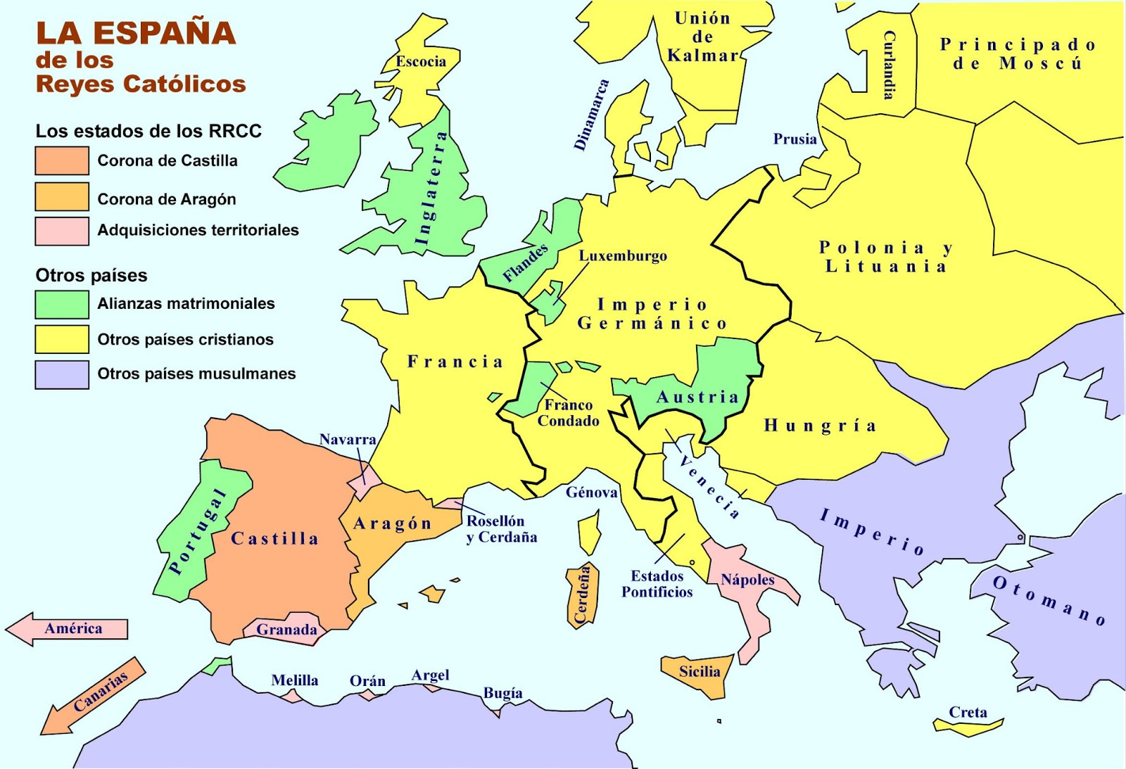 imágeneshistóricas.blogspot.es Mapa de Europa en torno al año 1500