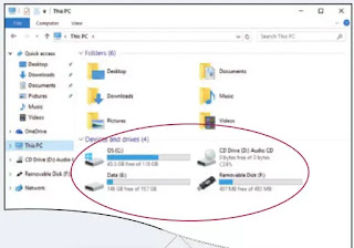 Figure 1 Open File Explorer to verify the space available on the drives on your system requirements.