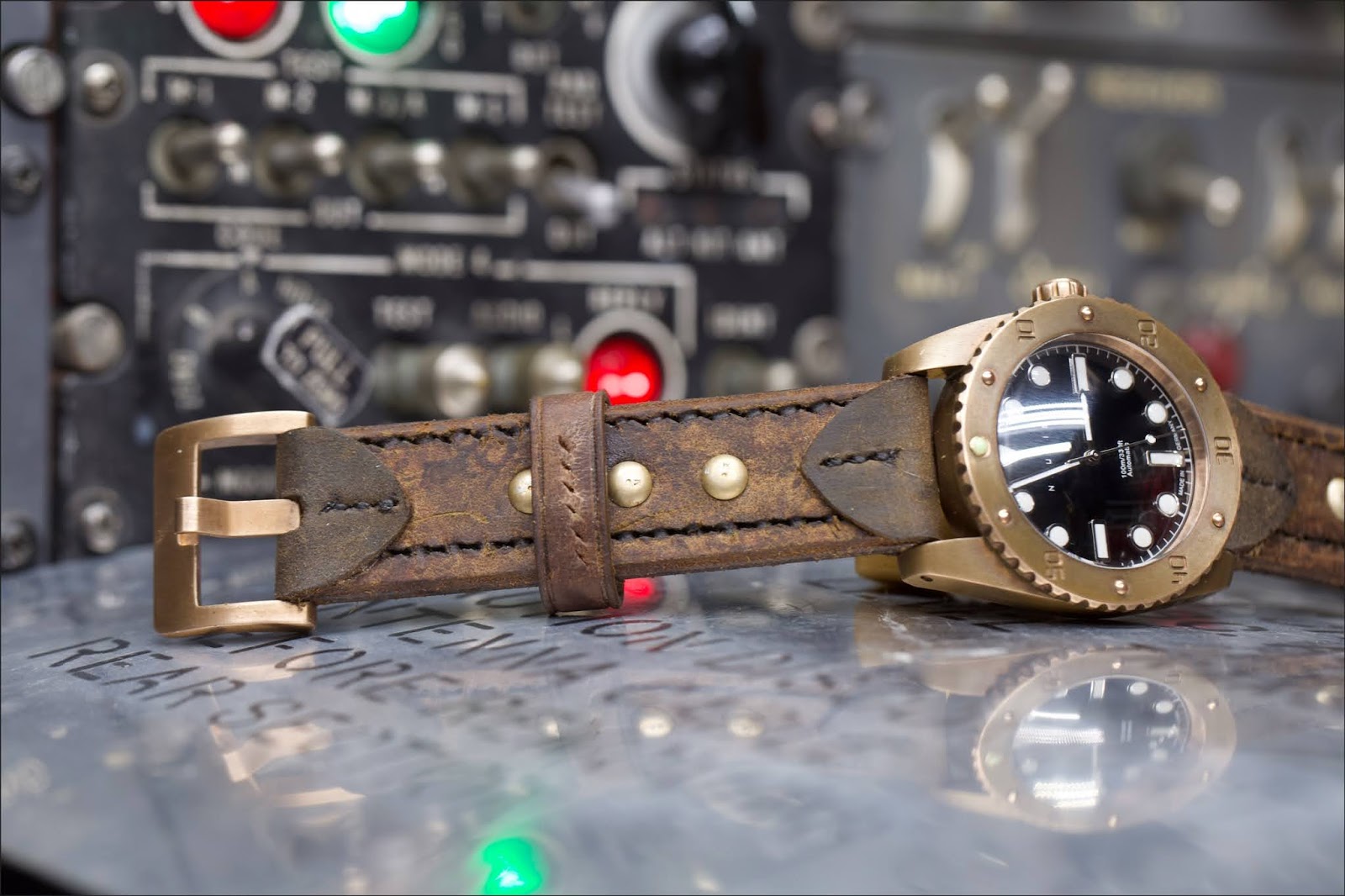 LeatherWerk 24mm Watch Strap made from Pre WW1 Swiss Army Leather