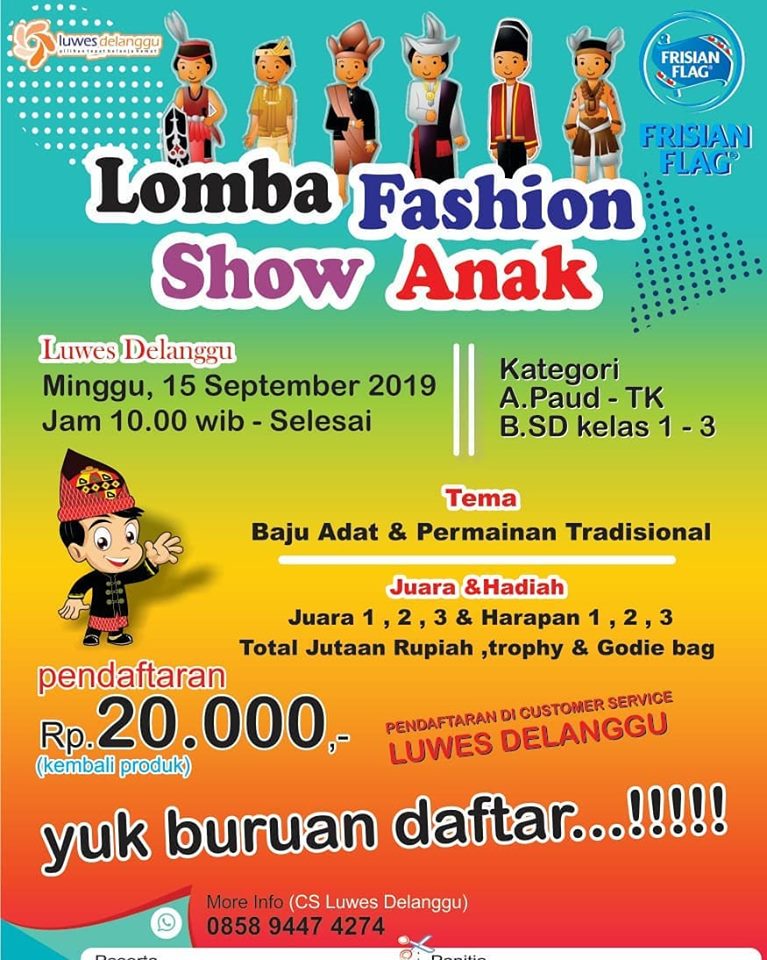Lomba fashion show anak tema Baju Adat jawa dan Permainan tradisional
