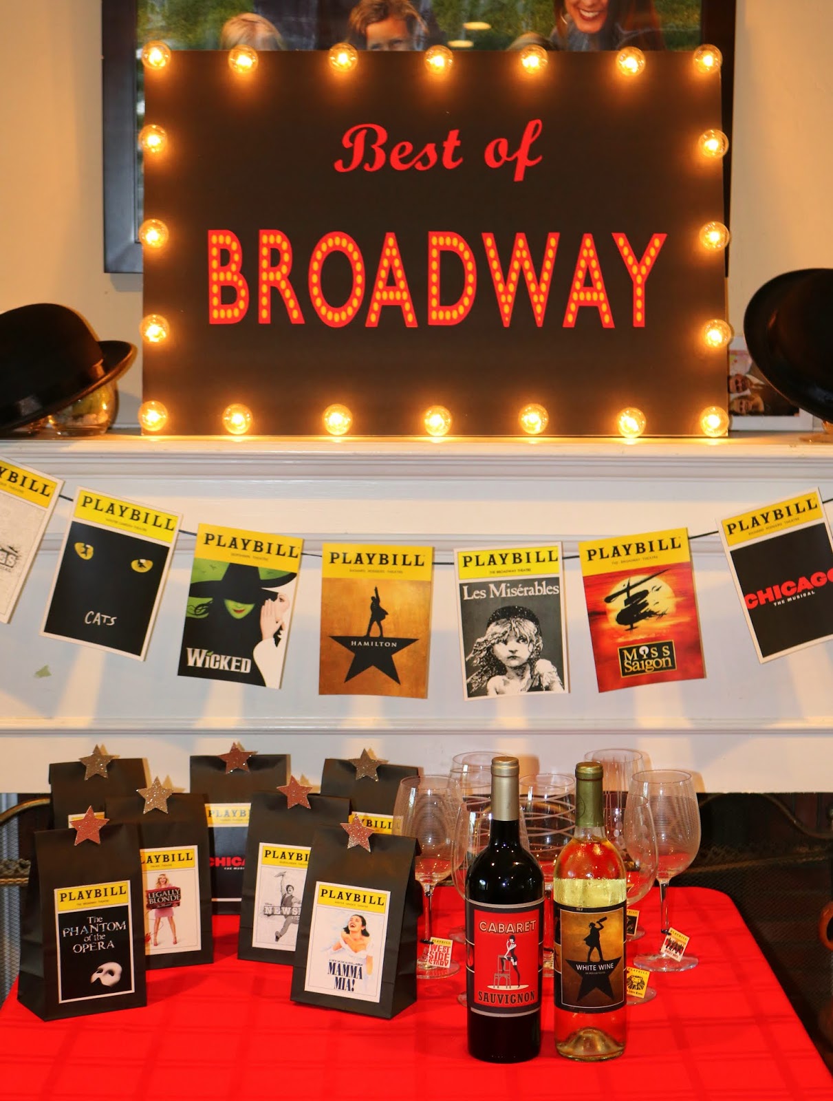 Broadway Themed Party Menu