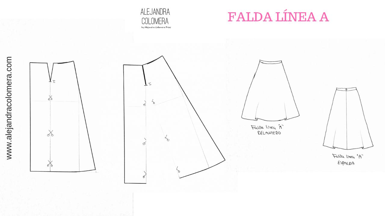 Ropa huella dactilar Murmullo Falda evasé y línea A: Transformación patrón base de falda - Alejandra  Colomera | Acf Studio