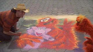 Murray and Overita, People in Your Neighbourhood, Joe Mangrum, sand painting, Sesame Street Episode 4407 Still Life With Cookie season 44