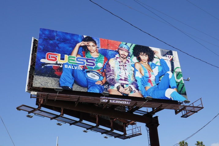 Guess J Balvin S/S 2020 colour billboard Guess J Balvin SS20 billboard