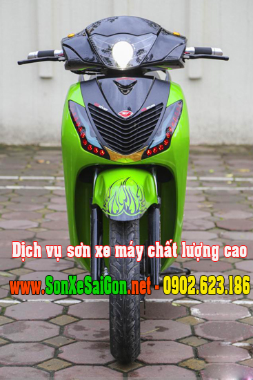 Mẫu sơn xe Honda Sh150i màu xanh lá đen sporty cực đẹp