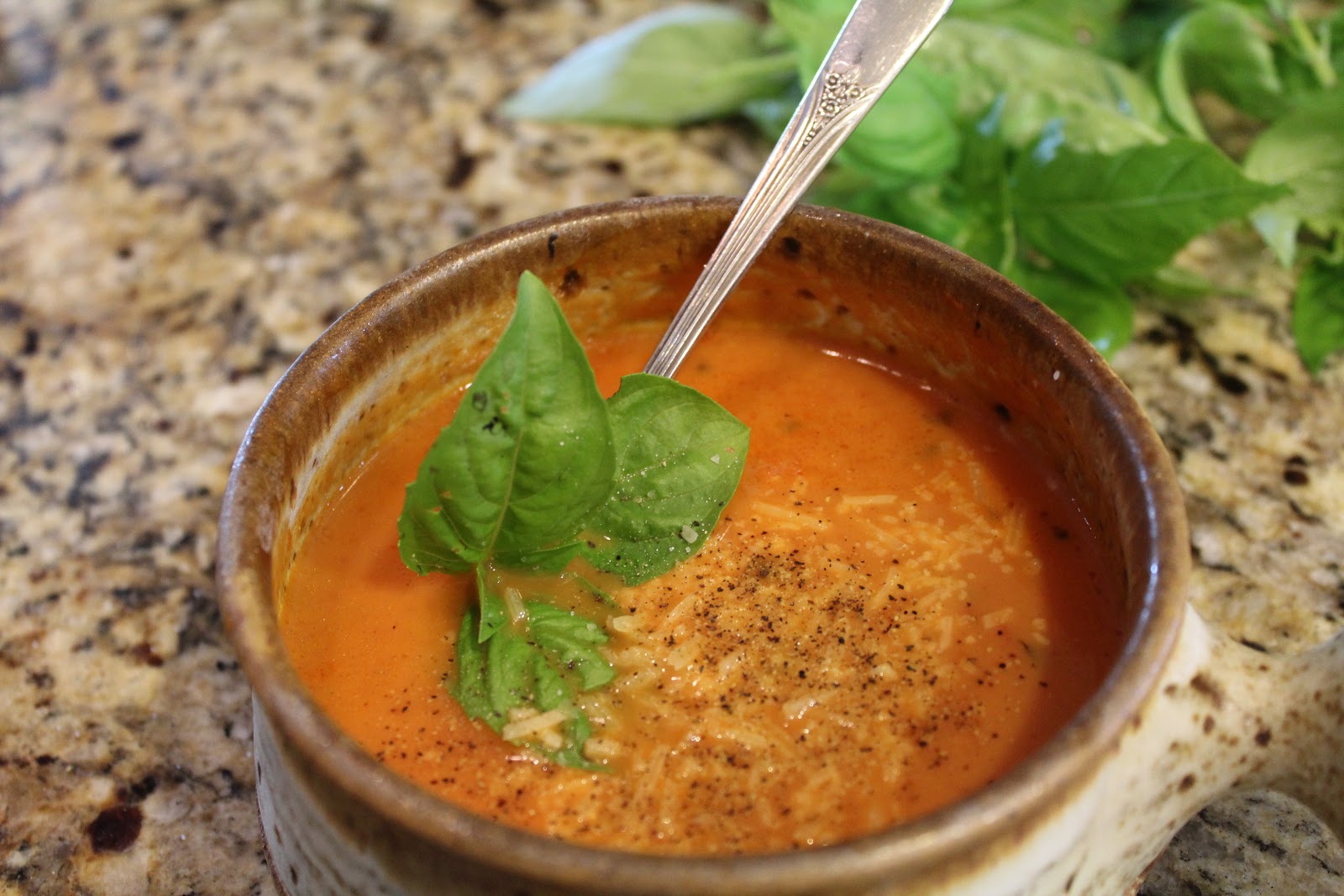 Retirement The Good Life Tomato Basil Soup Recipe using Trader Joe's Organic Creamy Tomato Soup