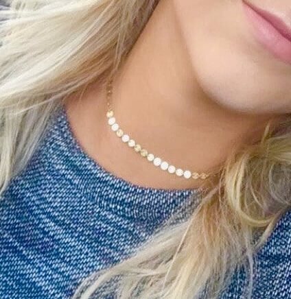Etsy Gold Filled Coin Choker Necklace