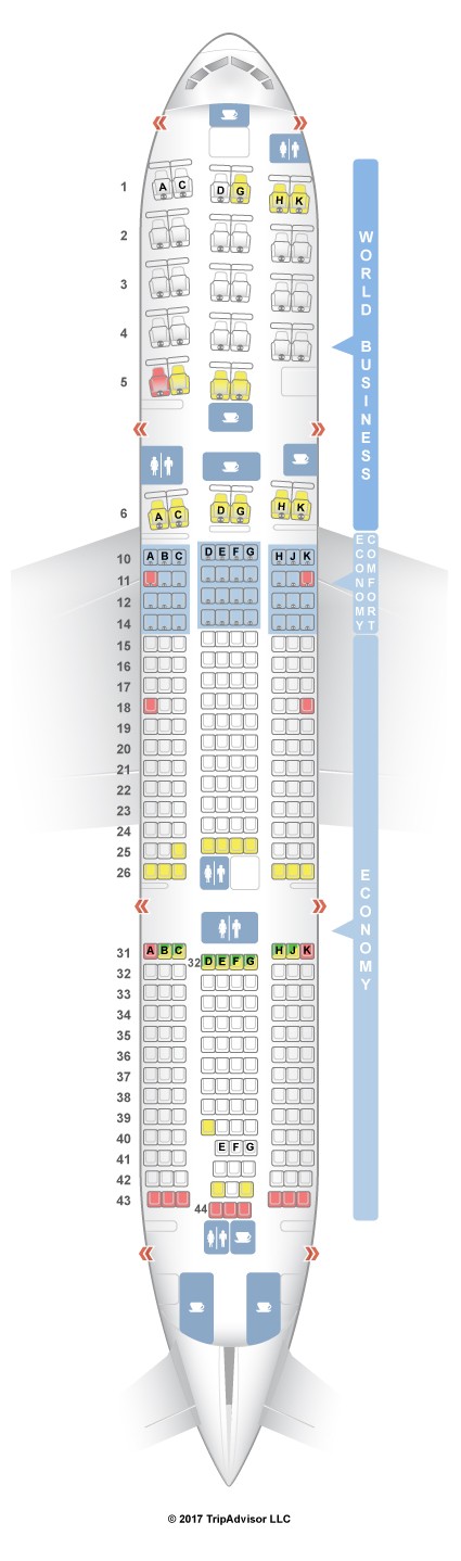 Boeing 777 Wide Body Jet Seating Chart