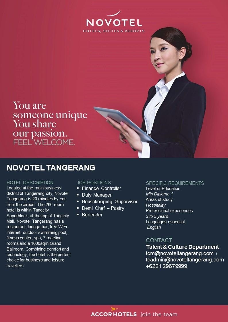 Lowongan Kerja Hotel Novotel Tangerang - lokerhotelier