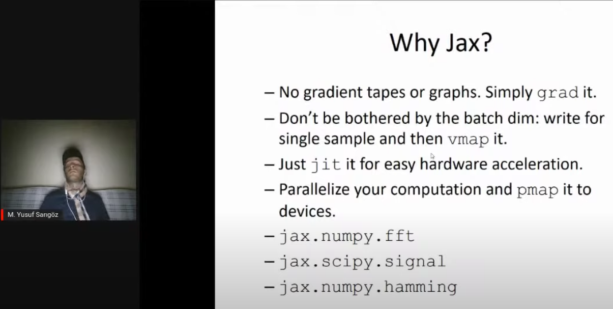 Screenshot from slide presentation titled Why Jax?