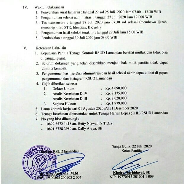 Lowongan kerja kabupaten lamandau