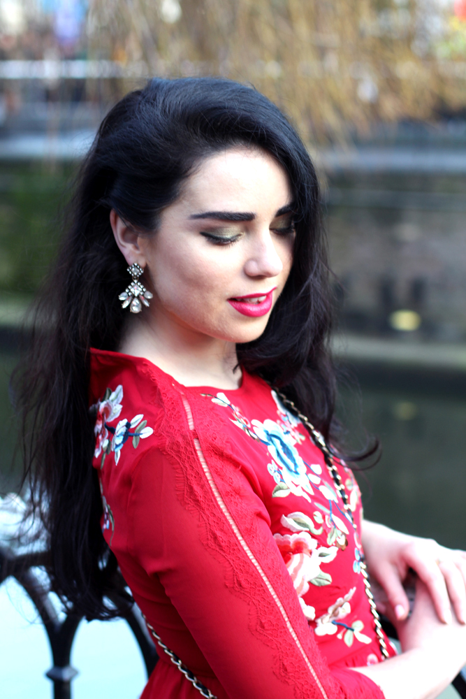 Emma Louise Layla in red ASOS dress in Camden - London fashion blog