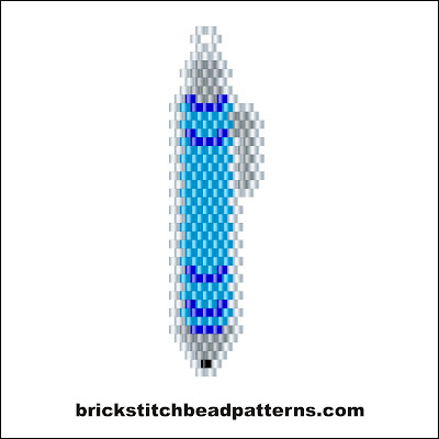 Free brick stitch seed bead earring pattern color chart