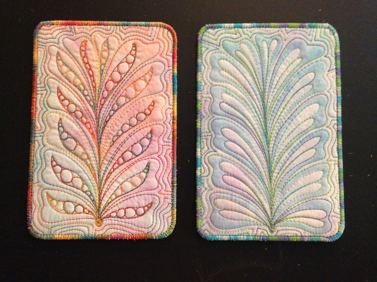 Quilt to the Edge.... Quilted Postcards for mailing