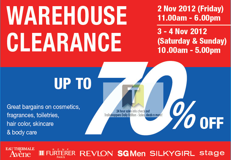 Alliance Cosmetics Warehouse Clearance Sale 24 NOV 2012