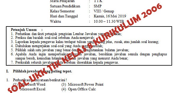 Soal Uas Tik Kelas 12 Semester 1 Dan Kunci Jawaban Guru Galeri