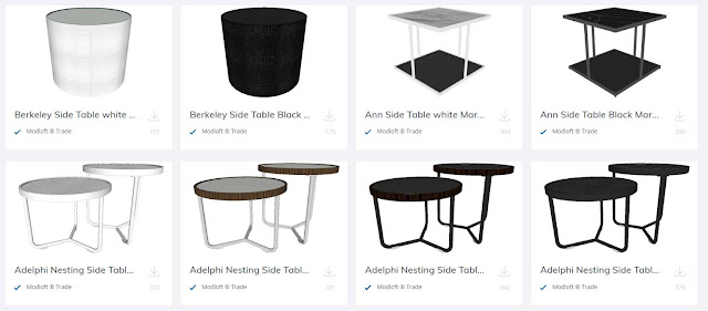 25. Side Table Collection Free Sketchup Model