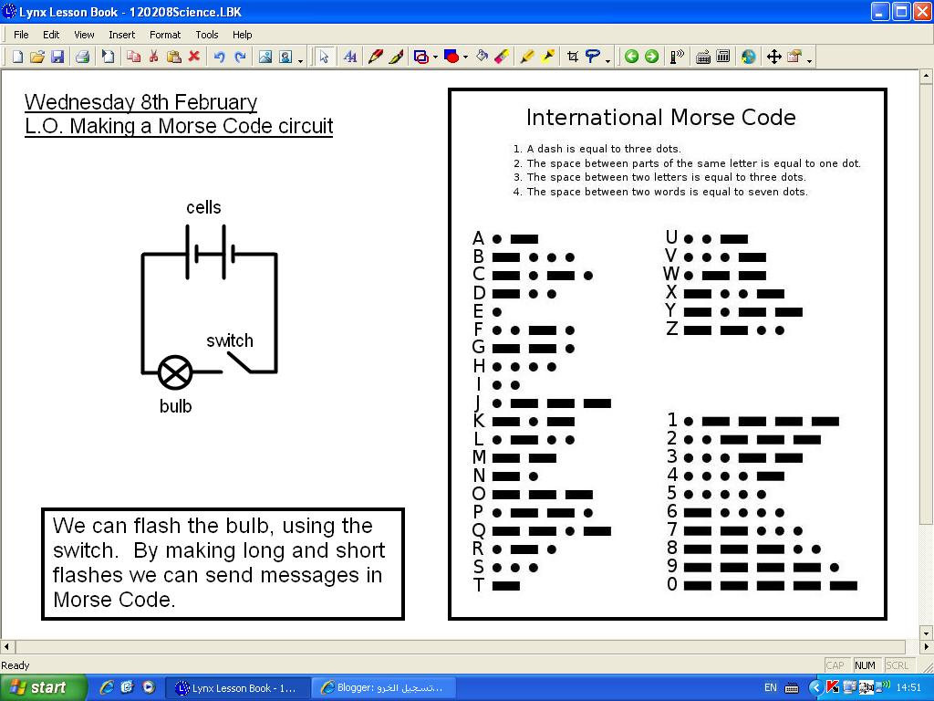 Mr Howe's Class: Science: making a Morse Code circuit