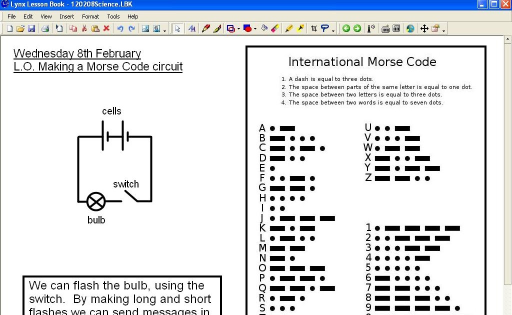 Mr Howe's Class: Science: making a Morse Code circuit