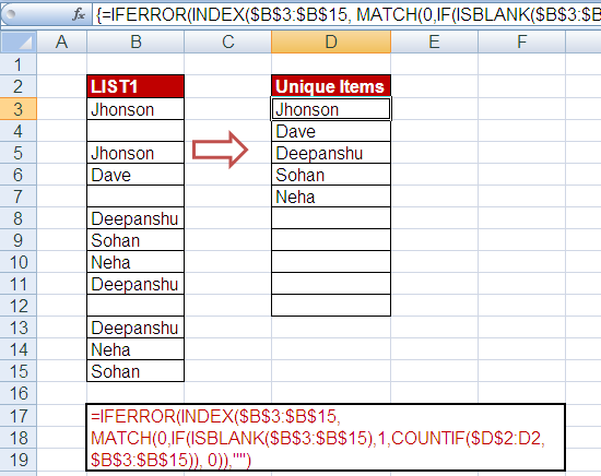 unique-numbers-in-excel