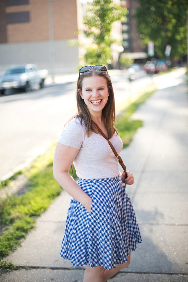 gingham skirt spring