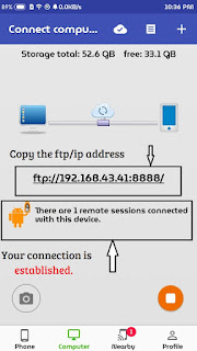 How to transfer files between Windows PC and Mobile via VPN over Wifi or hotspot