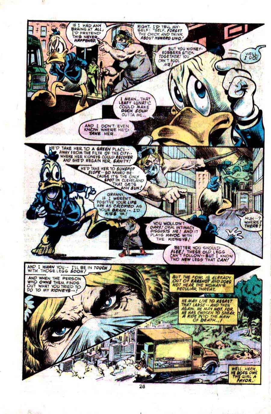 Howard the Duck v1 #2 marvel 1970s bronze age comic book page art by Frank Brunner