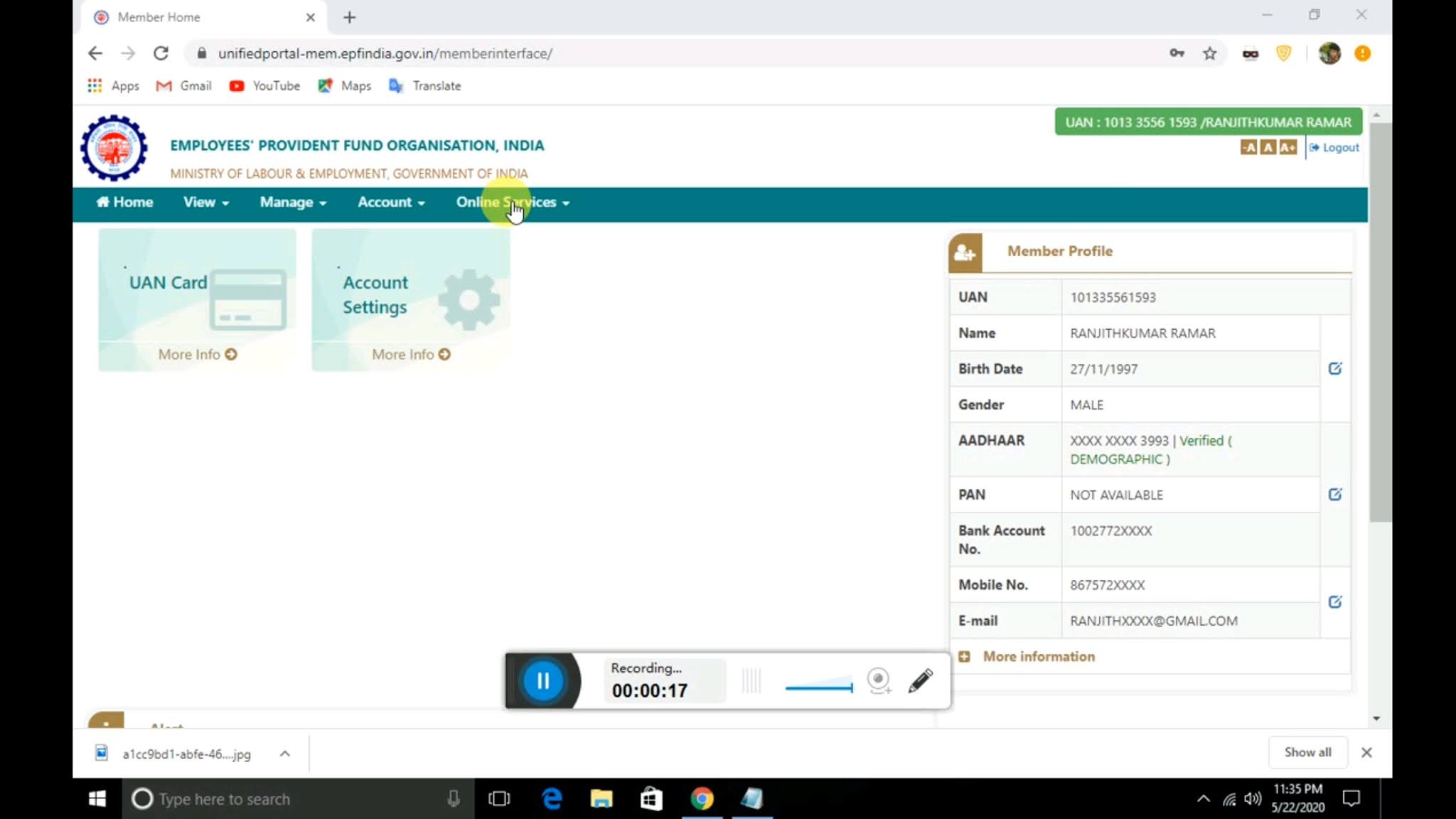 how to claim PF advance amount online