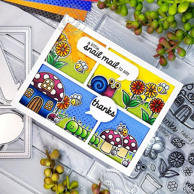 Sunny Studio Stamps: Comic Strip Speech Bubbles Backyard Bugs Thank You Card by Ana Anderson Sunny Studio Stamps: Comic Strip Speech Bubbles Backyard Bugs Thank You Card by Ana Anderson