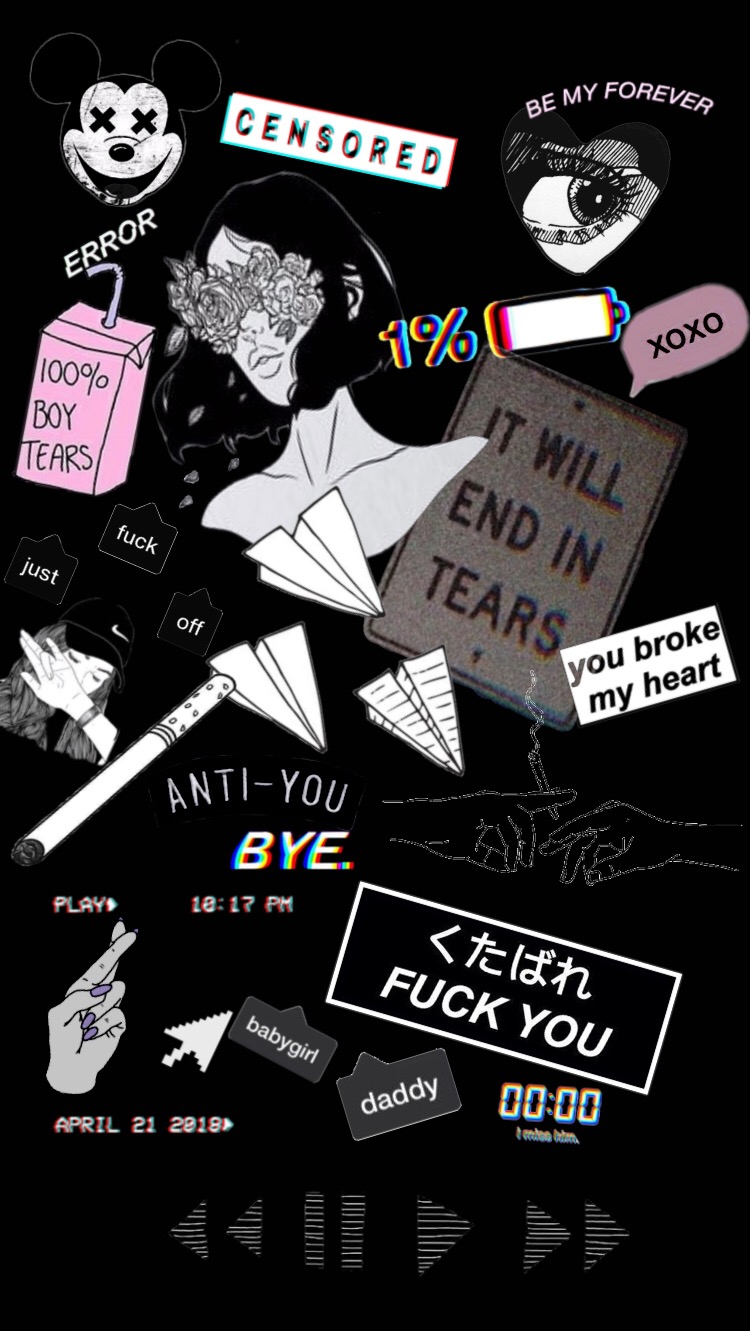 81 Iphone Wallpaper Tumblr Black Aesthetic Collage Wallpaper