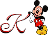 Alfabeto de Mickey Mouse recostado K.