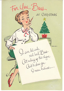 View from the Birdhouse: Mad Men Era Christmas Card - Secretary to Boss