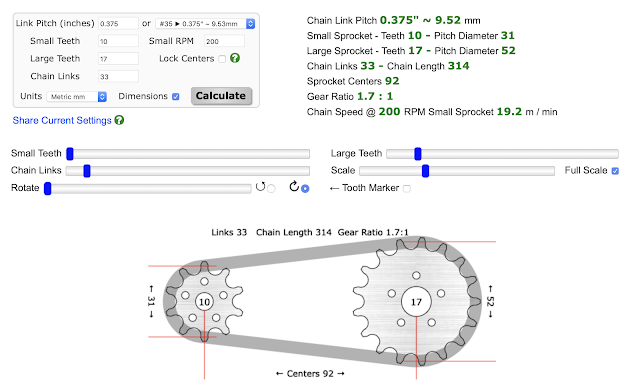 Chain Sprocket Calculator