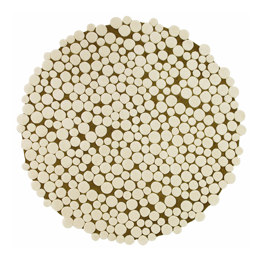 Designer 8 Ft Round Modern Rug Champinones By Gandia Blasco