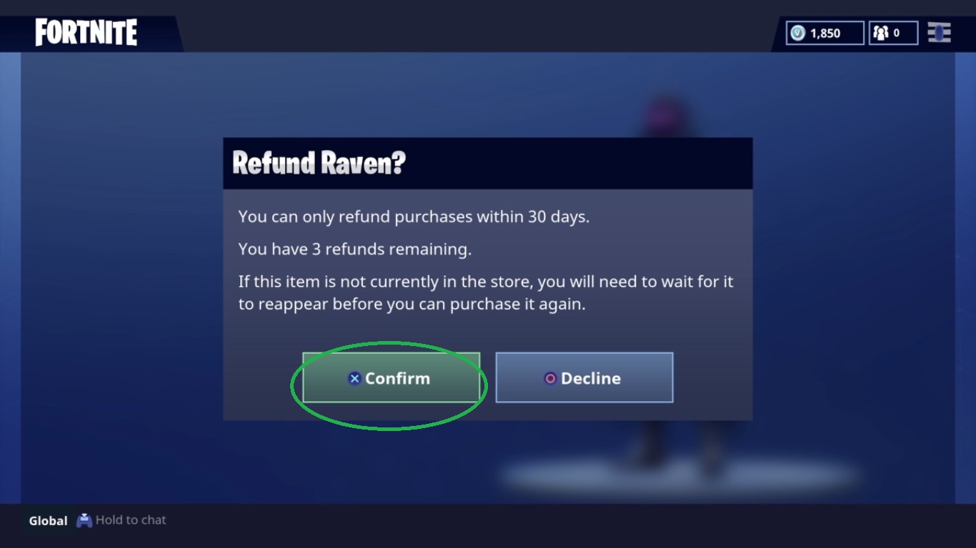 Steps to refund your Fortnite skins in the Shop for VBucks! Casual