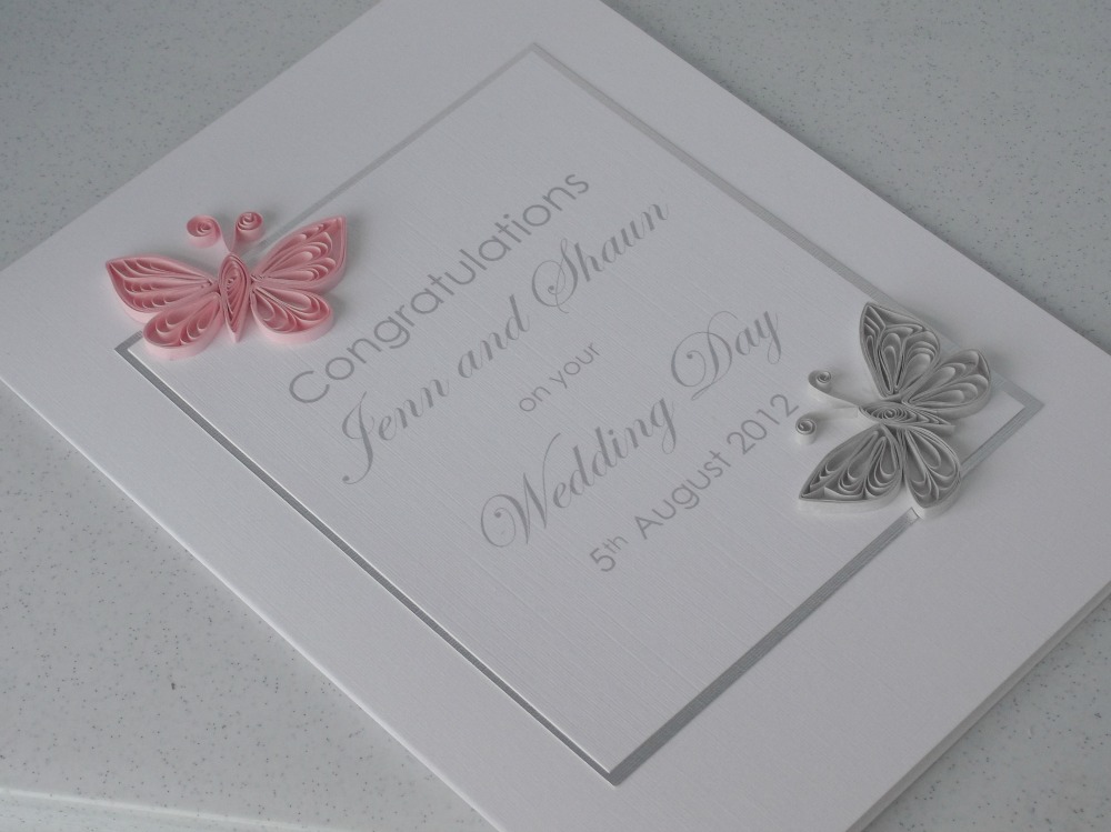 Paper Daisy Cards Quilled Erfly Wedding Invitation She Emailed Me A Picture Of The Wedding Invitation And Asked For Congratulations Card To Reflect It Original Had Printed Erflies