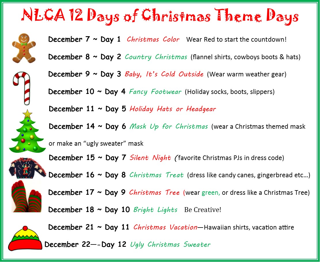 Mrs. Lucky's English Class: 12 Days of Christmas Theme Days