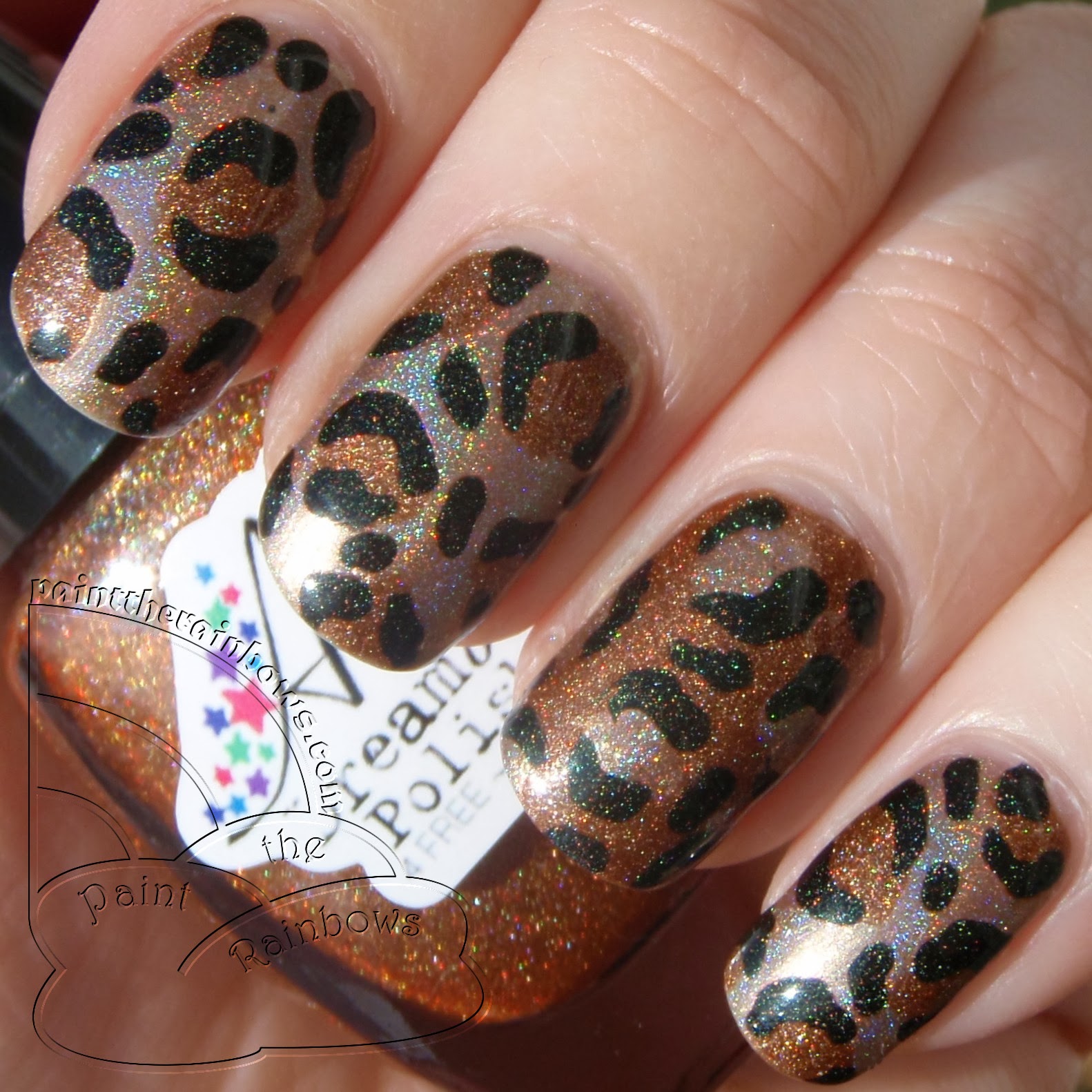 paint the rainbows ★彡: Holo Leopard Nails!