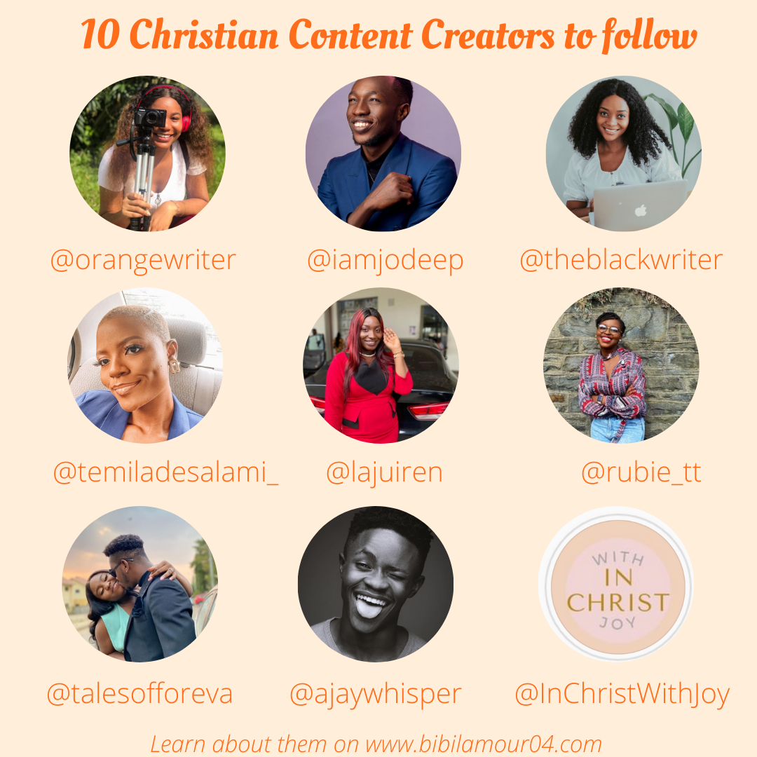 Christian Content Creators to follow