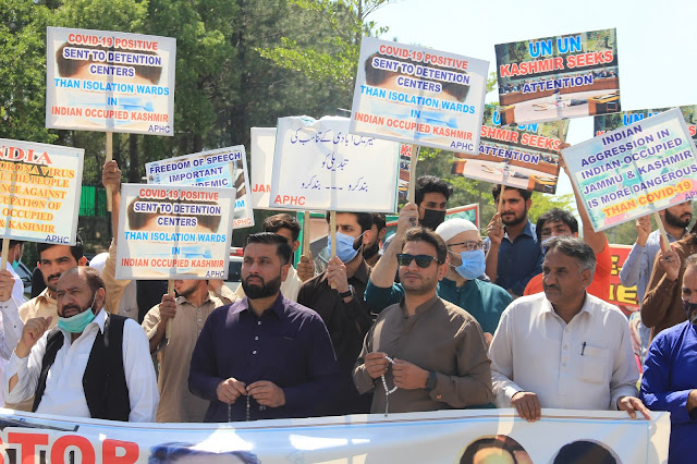 APHC protest in front of Faisal Mosque Islamabad: Pictures